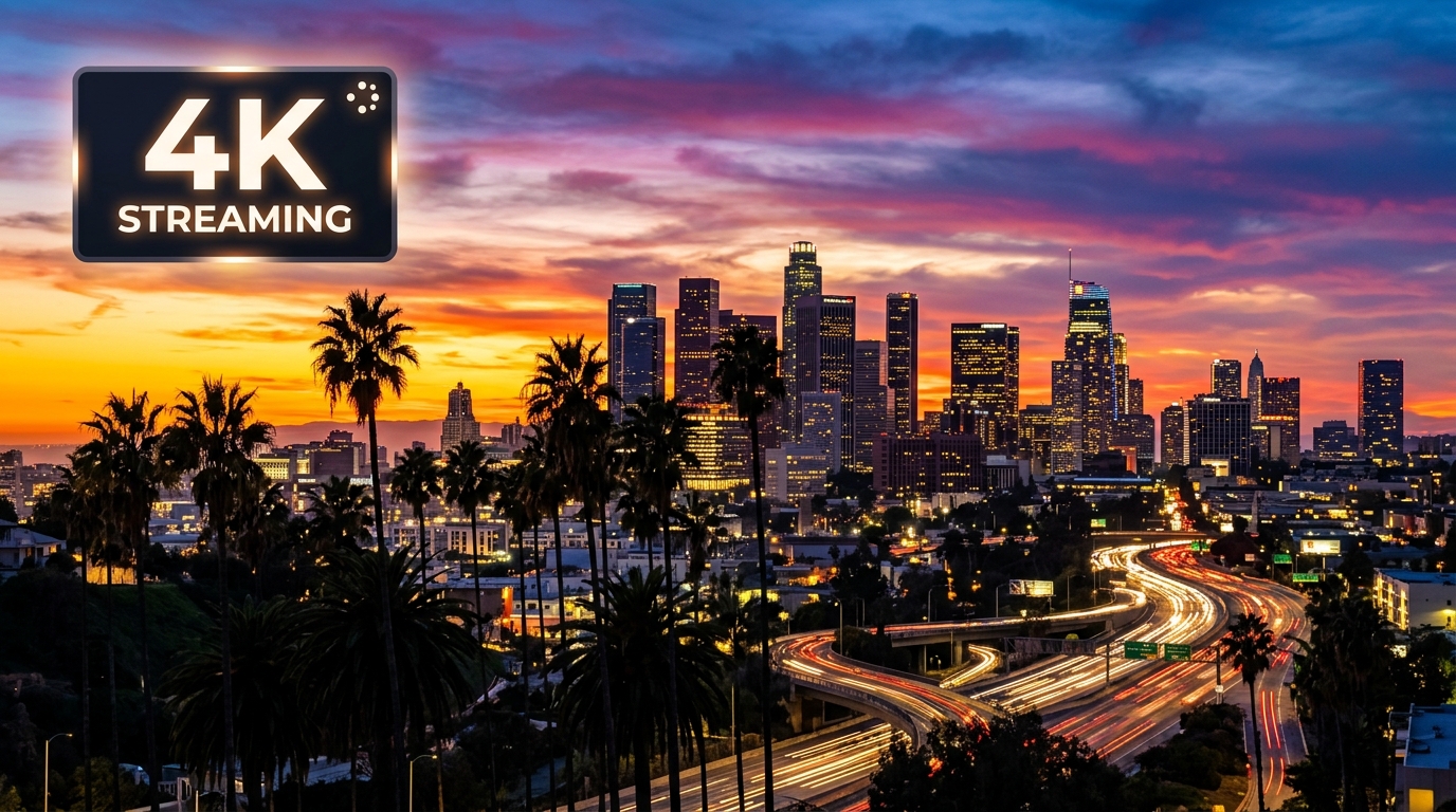 IPTV Los Angeles — Sunset Palms and Pacific Horizon View